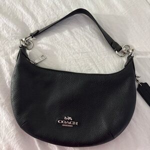 Coach Black Pebbled Leather Shoulder Bag